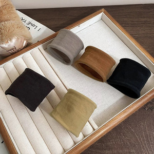 Élastiques à cheveux pour queue de cheval haute, en tissu tricoté, couleur unie, version audacieuse, usage quotidien, lot de 5 - Product Image 3