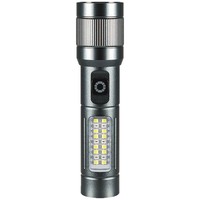Lampe torche multifonctionnelle de secours anti-explosion, zoom télescopique, ultra-mince, haute luminosité, lumière d'avertissement COB d'urgence