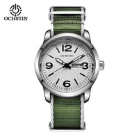Montre à quartz pour homme OCHSTIN 7074D, cadran 24 heures, double affichage de la date, bracelet en nylon, étanche 3ATM, montre-bracelet décontractée pour l'extérieur
