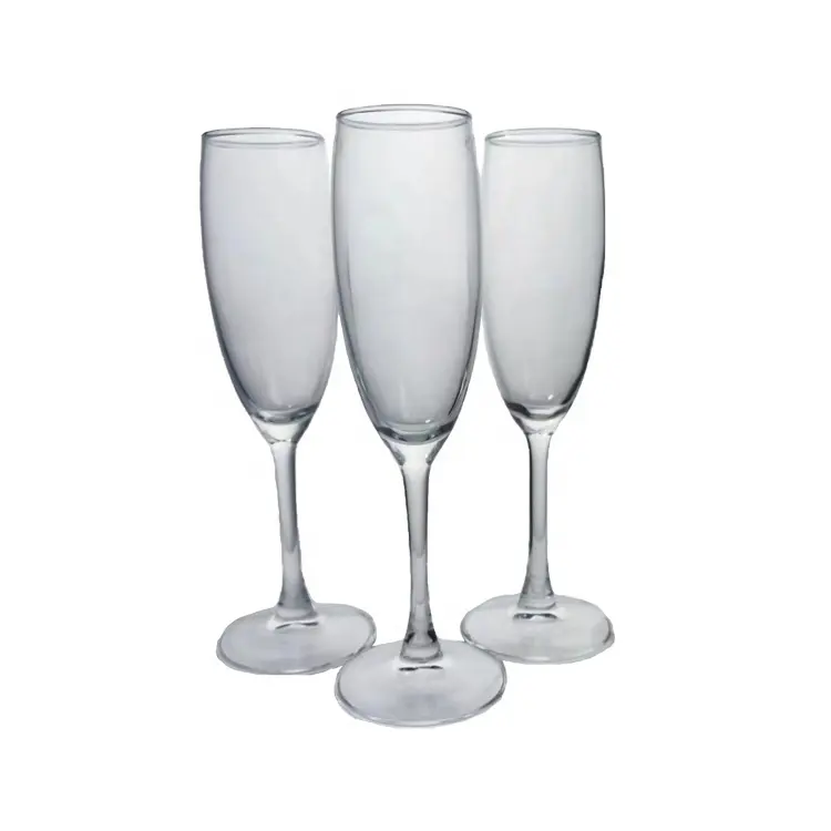 Şampanya 210ml 7oz cam Goblets temizle kristal ev için lüks bardak saplı