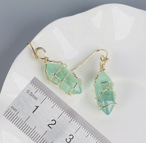 CHUSE Bijoux Artisanaux en Cristal Pierres de Guérison Boucles d'Oreilles Pendantes en Pierres Précieuses pour Femmes et Filles - Product Image 6