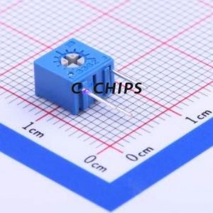 Resistencia Ajustable/Potenciómetro 3362S-1-105LF, Componente de Orificio Pasante (THT)-3P, Resistencia de 7x6.6mm, 1mOhm, 10%, 500mW, 100ppm ℃ - Product Image 1