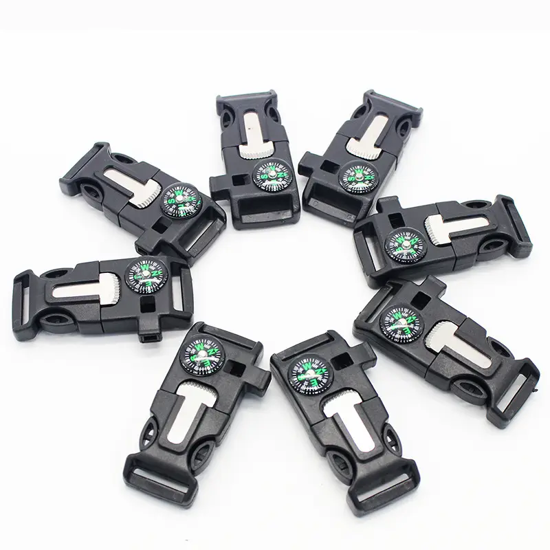 Multifunctional Flint Whistle Plastic Buckle For Outdoor Survival Accessories