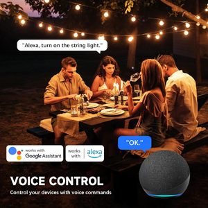 Prise WiFi IP66 avec 2 prises individuelles, compatible avec Alexa et Google Assistant, prise extérieure intelligente pour guirlandes lumineuses, homologuée UL - Product Image 4