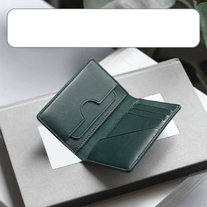 New Design High Quality Genuine Leather Eco-Friendly Short <b>Card</b> <b>Holder</b> Custom Logo Multi Folded Design Business Use Canvas - Product Image 2