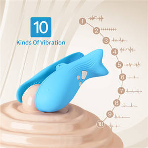 새로운 무선 원격 제어 자기 충전 돌고래 유방 클립 진동 가슴 마사지 자위기 SM 일렉트로 니플 클램프 - Product Image 2