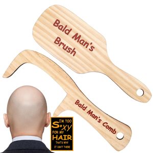 WOWEI <span class=keywords><strong>Peigne</strong></span> drôle d'homme <span class=keywords><strong>chauve</strong></span> Cadeau drôle de bâillon pour hommes <span class=keywords><strong>Peigne</strong></span> de perte de cheveux pour hommes chauves Peignes en bois Artisanat Cadeau - Product Image 1