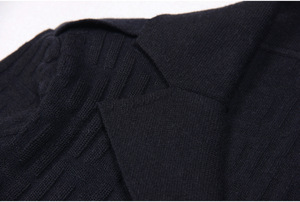 Di alta qualità moda donna nuova cintura Vintage fibbia oro bavero sottile doppio petto lavorato a maglia abito maglione - Product Image 5