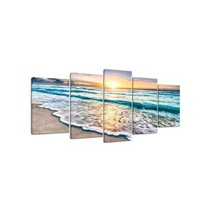 Bộ Tranh Cảnh Biển 5 Tấm Vải Bố Phong Cảnh Bãi Biển Đại Dương Khung In Tranh Nghệ Thuật Treo Tường Tranh In Trên Vải Bố Nghệ Thuật Treo Tường - Product Image 5