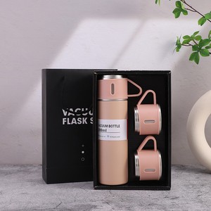 Custom Logo Stainless Steel Thermos Bottle Vacuum <strong>Flask</strong> Set with Three Cups <strong>Personalized</strong> Water Bottle Gift - Product Image 2