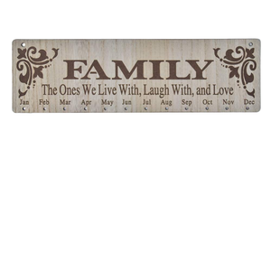 Plaque murale en bois poli Tailai pour Halloween, Noël, anniversaire, avec 100 étiquettes en bois, trous, <span class=keywords><strong>calendrier</strong></span> de rappel familial - Product Image 1