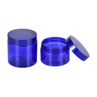 Classique De Luxe 100/120/150/200/250ML Vide Cosmétique Conteneurs Clair Rond Bleu Grand En Plastique Pot de Crème Avec Couvercle Bleu