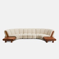 Italienisches Mid-Century Luxus Wohnzimmer Ecksofa Noelle Modulares Sesselset mit Gesteppten Komfortsitzen Stoffmaterial