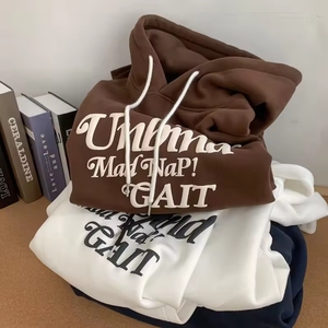 <span class=keywords><strong>Felpe</strong></span> con cappuccio personalizzate oversize con stampa a sbuffo Unisex produttori di <span class=keywords><strong>felpe</strong></span> da <span class=keywords><strong>uomo</strong></span> in bianco con Logo in cotone pesante - Product Image 3