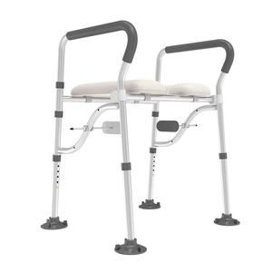 Chaise d'aisance robuste 3 en 1 pour personnes âgées enceintes handicapées siège d'appoint de toilette renforcé déflecteur de protection barres d'appui sûres - Product Image 5
