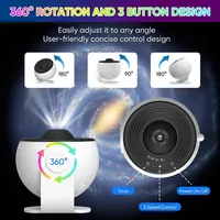 Projecteur Galaxie Étoilée Veilleuse 13 Effets d'Affichage Rotation 360° sur Batterie Blanc Chaud Cadeau Enfants Décoration Chambre Vente en Gros