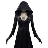 Costume de cosplay Moth Lady de Resident Evil 8 pour Halloween, robe longue noire pour femme, pour fête, spectacle sur scène