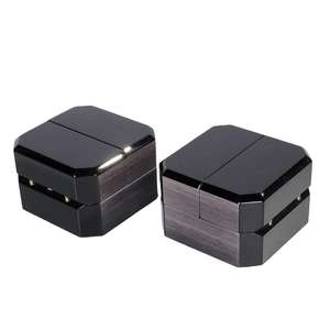 Reloj Rectangular de Cuero PU Negro Brillante de Alta Calidad, Regalo de Lujo, Caja de Madera Reciclable Ecológica de Doble Puerta Personalizada de la Marca DS - Product Image 6