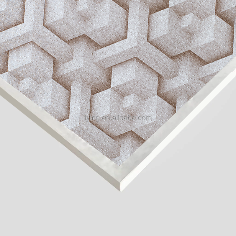 Premium Decorative Gypsum Ceiling Panels Gold White Circular Pattern ...