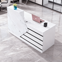 Petit bureau de réception oblong en bois massif moderne-Mobilier de bureau commercial durable pour espaces professionnels