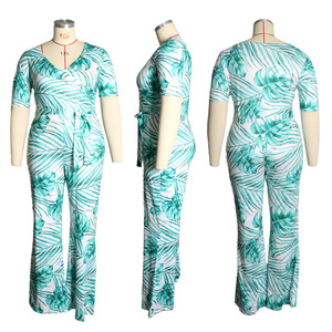 Abbigliamento donna taglie forti estivo maniche corte con <span class=keywords><strong>motivi</strong></span> floreali tute di un pezzo - Product Image 3