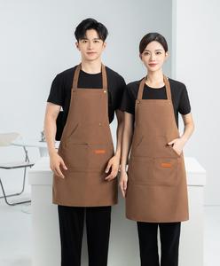 Bán buôn Chất lượng cao biểu tượng tùy chỉnh bền dễ dàng để làm sạch không thấm nước trưởng chờ đợi Đội ngũ nhân viên thịt nướng lâm sàng nhà hàng thanh tạp dề - Product Image 3