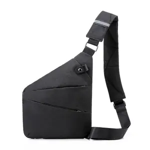 Fashion casual gun bag for men's crossbody storage, simple and trendy fitting Oxford cloth single shoulder chest bag