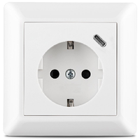 Prise murale intelligente USB Type-C moderne 16A 5V 3.5A 1 port USB Prise EU Protection enfant Ignifuge 4000W Puissance maximale
