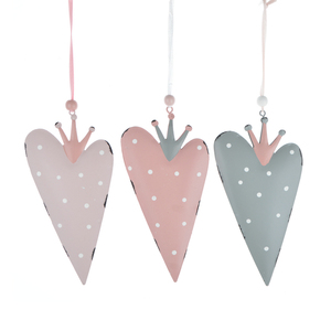 de produits de consommation En Métal Ornement De <span class=keywords><strong>Sapin</strong></span> De Noël Princesse <span class=keywords><strong>couronne</strong></span> de Coeur blanc pois chaîne suspendue - Product Image 1