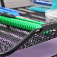 Porte-documents empilable noir Foska, en métal, avec plateaux à lettres en maille, gain de place, organisateur de papier ultime à 3 niveaux pour bureau