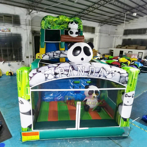 Castillos inflables de panda con tobogán para niños, modelo Pandas orias csuszda es ugralo akadalypalya, con pista de obstáculos. - Product Image 4