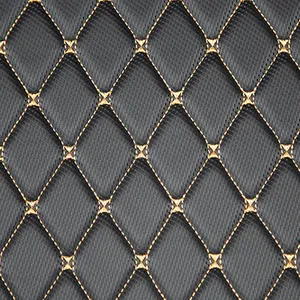 Recycled Cuerina Sintetica Diamond Stitching Bubble Leather Fabric 7D Car Carpet Floor Mat Material Rolls