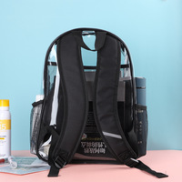Sac à dos transparent en PVC robuste, personnalisé avec logo, pour l'extérieur, l'été, l'école, vente en gros
