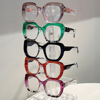 Lunettes de vue œil-de-chat à monture large imprimé léopard, style européen et américain, tendance et sexy pour femme