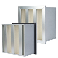 Filter Udara HVAC Efisiensi Tinggi Baru HEPA H13/H14 Lipat Tipe V Bingkai Aluminium Gasket EVA Filter Industri
