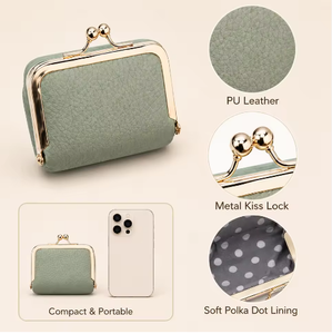 Mini Kiss Lock Faux Leather Coin Purses Wholesale Portable Multi Purpose Storage For Coins Earphone Ring Key <b>Lipstick</b> Packaging - Product Image 3