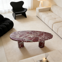 Moderner Luxus Rossa Levanto Marmor Couchtisch Beistelltisch für Hotel Esszimmer Schlafzimmer & Wohnzimmer Wohnzimmermöbel