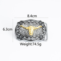 Motif tête de taureau personnalisé créatif bordure fleur cadre Design carré hommes boucle de ceinture automatique polyvalente