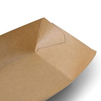 Barquettes à collation en carton, capacité 400 ml, 17x11,5x4 cm, couleur marron, jetables, écologiques, barquettes marron pour collations