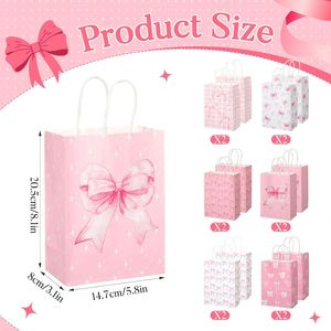 Sacs cadeaux en papier kraft biodégradable personnalisables avec logo, design nœud papillon, pour fêtes d'anniversaire, shopping, avec poignées - Product Image 6