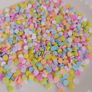 Autocollants polymère en argile chaude, couleur bonbon, étiquettes pour ongles, 3D, jouets d'enfants, de décoration, pour bricolage, DIY, 5mm, pièces - Product Image 6