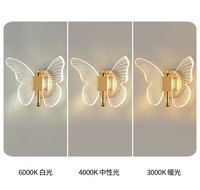 Applique Murale LED Moderne Design Papillon, pour Hôtels de Style Nordique, Chevets, Chambres et Murs TV