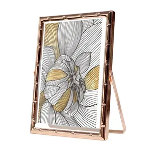 Factory Wholesale Gold Silver Black 4x6 5x7 8x10 Aluminum Metal Morden Glass Photo Picture Frame For Home Hotel Decoration