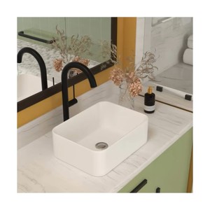 <span class=keywords><strong>Lavabo</strong></span> Artistico in Marmo Moderno e Minimalista da Parete, Elegante Lavandino in Ceramica per Viso e Mani per Uso Domestico - Product Image 4