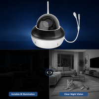 Caméra de sécurité PTZ WiFi sans fil avec projecteur, vision nocturne, détection de mouvement, étanche IP66, alarme pour entreprise et magasin