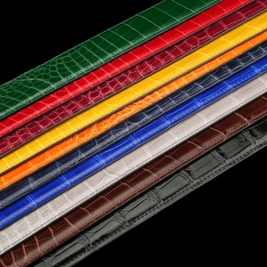 Cinturón de cuero de cocodrilo del Nilo personalizado, de alto brillo, lujoso y clásico para hombre, sin hebilla. - Product Image 1