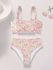 Nuevo Bikini 2026, Estilo Europeo y Americano, Estampado Floral Pequeño, Cintura Alta, Sexy, Traje de Baño de Dos Piezas para Mujer - Product Image 3