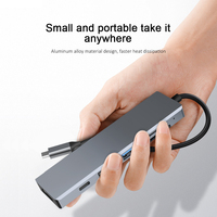 Base de Conexión USB-C Multifuncional 6 en 1 de Aleación de Aluminio para Lector de Tarjetas SD/TF 2.0, PD 100W, 4K 60Hz, Divisor para Portátil - En Stock