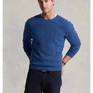 Suéter Clásico de Cachemira para <span class=keywords><strong>Hombre</strong></span>, Diseño Trenzado, <span class=keywords><strong>Cuello</strong></span> <span class=keywords><strong>Redondo</strong></span>, Suéter Elegante y Sencillo, Suéter de Punto Suave - Product Image 4