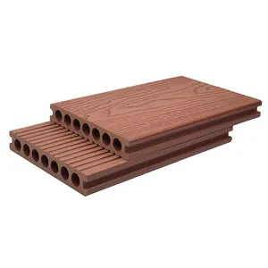 Plancher de terrasse WPC extérieur rond creux en bois composite étanche anti-UV